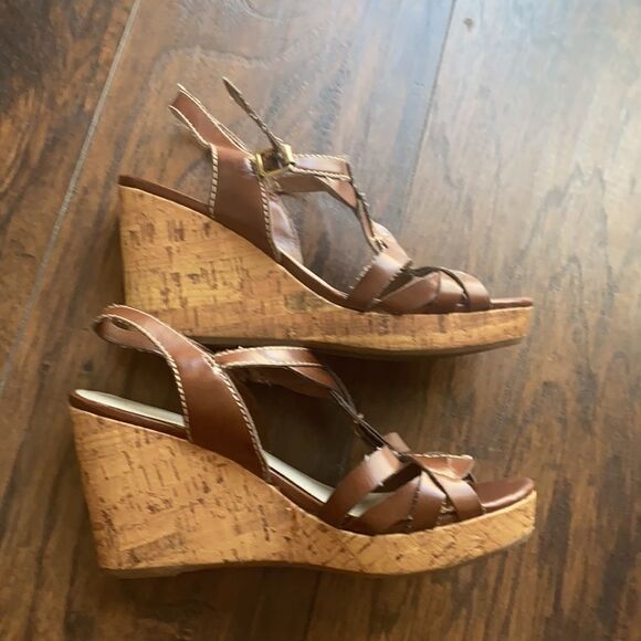 Etienne Aigner villa cork wedges in GUC size 7.5 - Picture 5 of 8